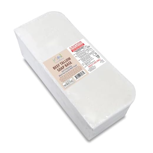 Primal Elements Base de sabão de sebo bovino – Base hidratante para derreter e derramar glicerina para artesanato e fabricação de sabão, fácil de cortar – 2,3 kg