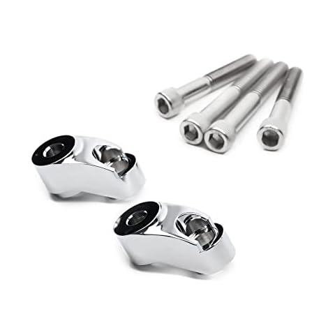 MoKitDora Dyna Front Turn Signal Relocation Kit 39mm-49mm Tubes Compatible with Harley Dyna Glide FXR Sportster 883 1200 XL, Chrome Cover