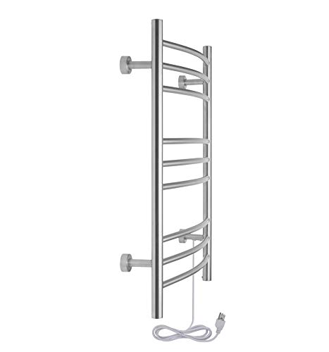 Warmlyyours, Riviera 9 Bar Electric Radiant Heated Towel Warmer, Brushed, Dual Connection #TOP2