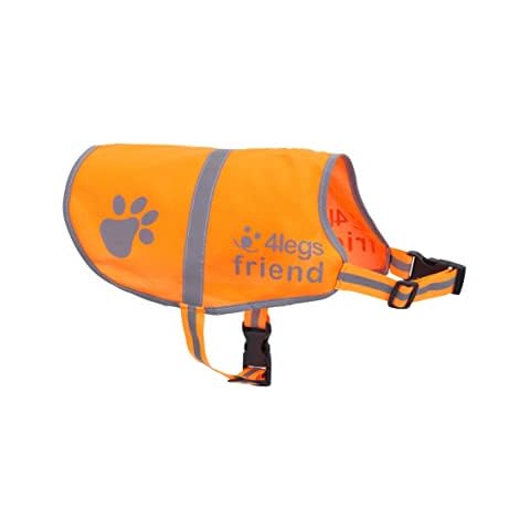 Orange Dog Safety Reflective Lightweight Vest with Leash Hole 5 Sizes - Snap Lock Buckle Straps, High Visibility for Outdoor Activity Day and Night, Keep Your Dog Safe from Cars & Hunting Accidents Cover