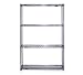 Starter Shelving Unit, 4-Tier, 36"W x 24"D x 74"H with (4) 74"H Posts, Stainless Steel Finish
