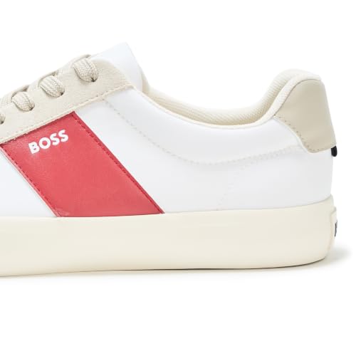 Image of BOSS Men's Aiden Logo Block Leather Low Top Sneakers