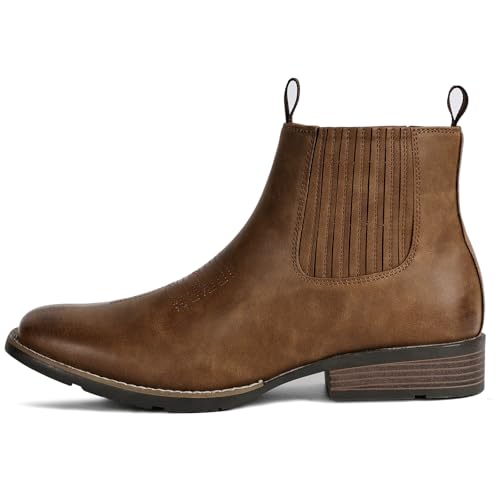 Image of IUV Cowboy Boots For Men Square Toe Ankle Boots