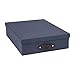 Bigso Oskar Canvas Fiberboard Document Letter Box - File Organizer Box for Important Paperwork - Document Storage with a Lid & Leather Handle - 3.3 in x 10.2 in x 13.8 in - Gray