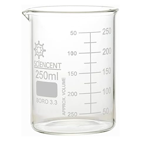SCIENCENT Glass Beaker 250ml Cover