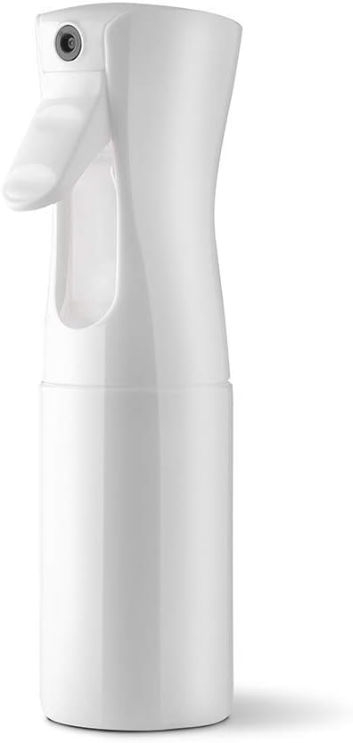 JNTMIKUN Botella de spray para el pelo, 300 ml, botella de spray automática para el cabello, rellenable, pulverizador de agua superfino, diseñado para peluquerías, salones, plantas, mascotas (blanco).