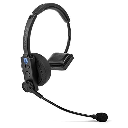 Blue Tiger Advantage Wireless Bluetooth Voice Assisted Headset – Professional Truckers Noise Cancellation Head Set with Microphone – Clear Sound, Long Battery Life, No Wires - 30 Hour Talk Time, Black
