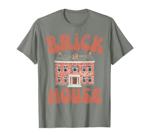 Brick House Retro 70's Vintage Style Costume Themed Funny T-Shirt, Men, Olive Heather, Small