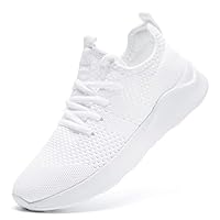 LANGFEUU Damen Turnschuhe Sneaker Schuhe Damen Sportschuhe Laufschuhe Tennisschuhe Outdoor Running Damen Walkingschuhe Straßenlaufschuhe rutschfest Atmungsaktiv Leichtgewichts Weiß, 39 EU