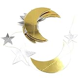Zonster Ramadan Mubarak Party Decor Decor Miroir Moon Five Star Pointe Star Suspendu Islam Eid Pender Lune Star Star Plafond Plafond