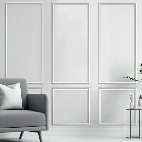 Pangda Peel and Stick Wall Molding Kit, 3D Premade Accent Molding Wainscoting Panel for Interior Wall Moulding Decor, Ready to Assemble Wainscoting Accent Panel