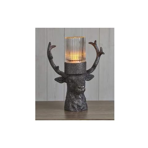JustSparkle RUSTIC DEER HURRICAN WITH SPARKLES PERFECT XMAS, WEDDING DECOR 3D STAG HEAD DESIGN Cover
