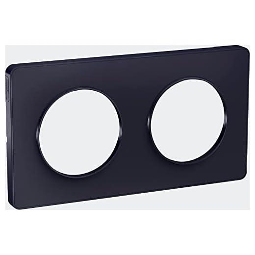 Schneider Electric S540804 Odace Touch, plaque de finition double, 2 postes horiz./vert., Entraxe 71 mm, Clipsable, Anthracite Odace Touch, plaque Anthracite 2 postes horiz. ou vert. entraxe 71mm