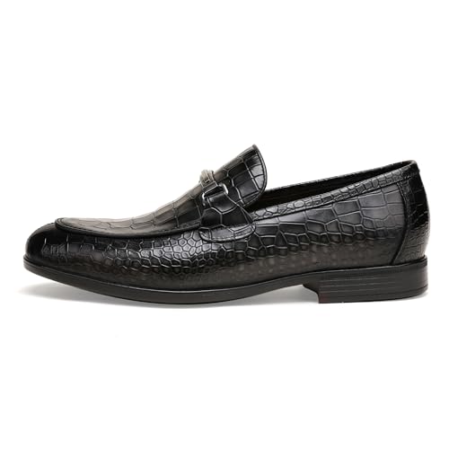 Image of Formal Dress Shoes for Men, Premium Buckle Moc-Toe Business Shoes Casual Slip-on Penny Loafer