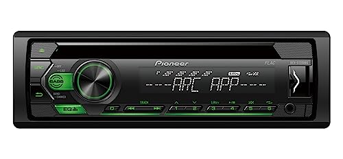 Pioneer DEH-S120UBG 1-DIN CD Tuner with RDS tuner, green illumination, USB and Aux-In.