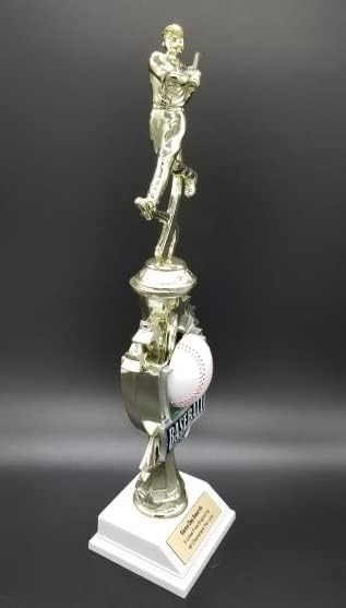 Same Day Awards Baseball Trophy Baseball Motion Trophy 14 Inches - Engraving Included (Baseball) Great for Individual Awards, Team Awards, MVP, Youth & Adult