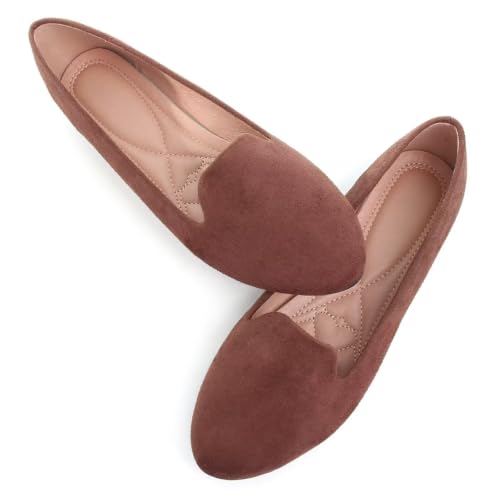 Image of Dear Time Women's Casual Loafers Flats Comfortable Round Toe Dress Shoes Slip On Ballet Flats for Women Work Office Shoes