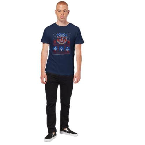 Image of Zavvi Autobots Classic Ugly Knit Men's Christmas T-Shirt - Navy L