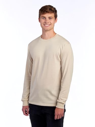 Image of Jerzees Mens Dri-Power Cotton Blend Long Sleeve Tees, Moisture Wicking, Odor Protection, UPF 30+, Sizes S-3x