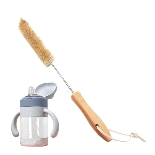 Cepillo para botellas de agua, cepillo de limpieza de botellas con mango largo, cepillo limpiador de tazas, cepillo abrasivo con mango largo para limpiar botellas deportivas, tazas, cristalería,