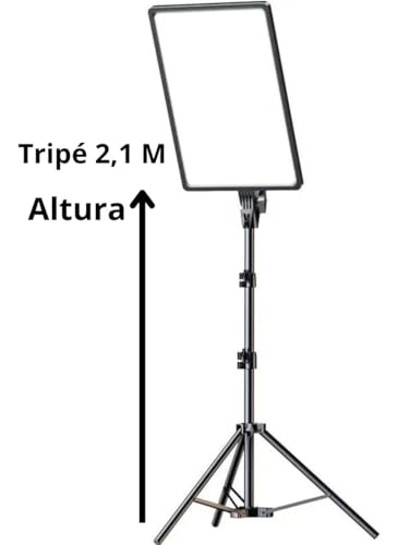 Ring linght Iluminador Led Retangular 16 Polegadas Profissional Foto Celular Tripé de 2m