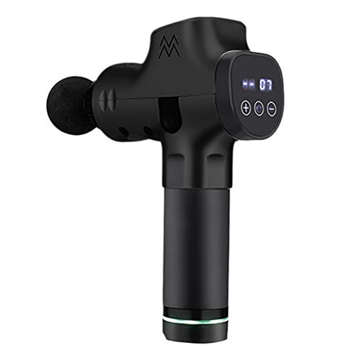 Yissma Massage Pistole Elektrische Massage Gun Handmassagegerät 20 Dateien Körper Massager Therapie Muskelmassage Entspannen Gerät Mit 6 Verschiedene Massageköpfe (Schwar, EU) Cover