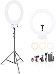 Neewer 18-inch blanc LED Kit d'éclairage de support de lumière Dimmable 42W 3200-5600K avec filtre souple, adaptateur de chaussures chaudes, porte-cellulaire pour le maquillage vidéo (NO Sac de transport)