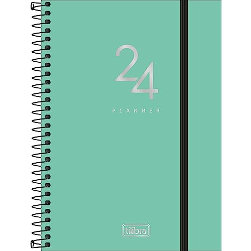 Tilibra - Planner Espiral 12,9 x 18,7 cm Neon 2024 - Turquesa