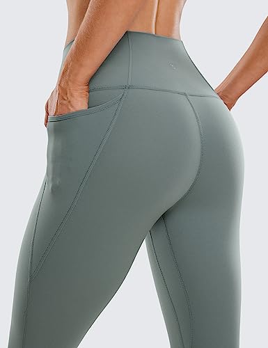 Image of CRZ YOGA Womens Butterluxe Workout Capri Leggings with Pockets 17 Inches - High Waisted Crop Gym Yoga Pants Buttery Soft