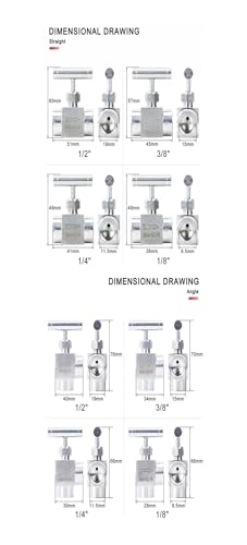 Vanne pointeau équerre 1/8 régulation eau et air 2pc - 6