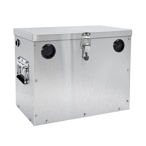 12V Car/RV/Marine Battery Box Assemble Stainless Steel Battery Relocation Kit for Trailer Boat Trolling Motor Kayak (Group 27)