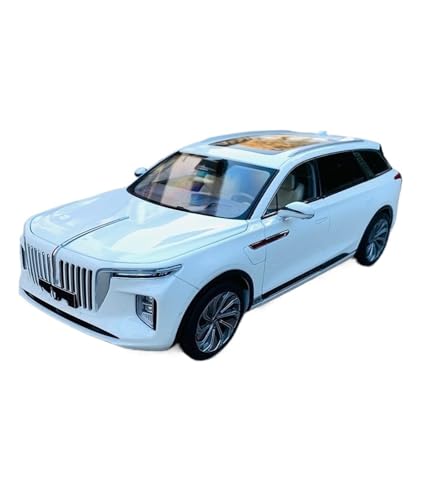 Modelo de Coche Hongqi E-HS9 1:18 en Blanco con Cuerpo de Metal Diecast