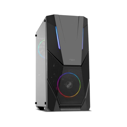 NOX Infinity Delta -NXINFTYDELTA- Semitorre tira LED ARGB ATX-Micro ATX-ITX, lateral acrílico, 2 ventiladores ARGB 120mm preinstalados, USB 3.0, espacio para hasta 8 ventiladores, color negro
