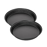 Zenker 9915150 Lot de 2 moules à quiche lorraine, moule à tarte, moule à tarte 28 cm, moule pour quiche, Acier, Noir, 28 x 4 cm