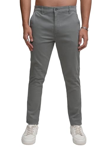 Image of Highlander Men's Slim Fit Formal Trousers | Ankle Length |Smart Trousers for Men | Chino Trousers for Men|Elegant Design | Comfortable Fabric for Daily Work & Formal Occasions