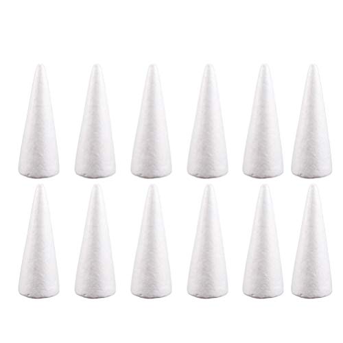 Generic 12 Pack Products Cones- Crafts White Cones DIY Craft Christmas Tree Cones Modeling Table Centerpiece and Floral Arrangements 3. 9 x 2. 1 x 3. 9 Inches, 10cm (0113YUN14X)