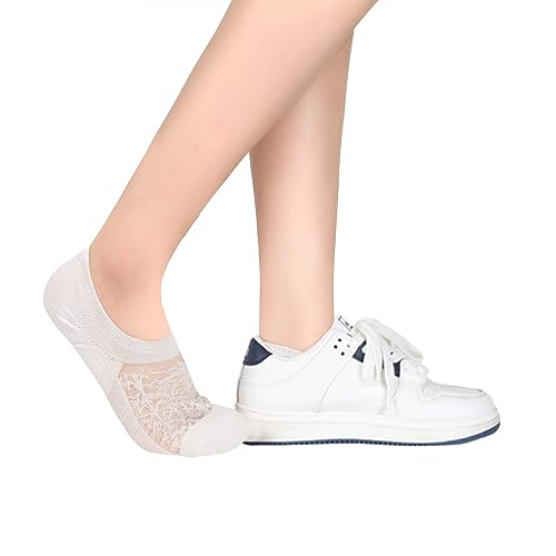 Image of Benefeet Sox Sheer No Show Socks for Women Girls Lace Mesh Low Cut Liner Socks Ultra Thin Nylon Invisible No See Footies Sock