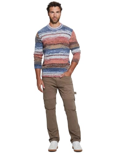 Pull Guess Eged Space Dye Striped Sweater Homme en maille texturée premium