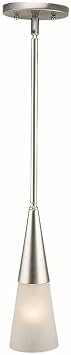 Forte Lighting 2179-01-55 Transitional 1 Light Mini-Pendant, Brushed Nickel Finish with Satin White Glass