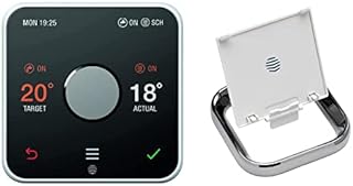 Hive Thermostat for Heating & Hot Water with Hive Hub - Energy Saving Thermostat and HAH2STAND Thermostat Stand - Chrome, 1.0 cm*9.8 cm*9.5 cm