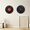 SHINEOFI 4pcs 12 Inch Vinyl Record Wall Decor Set – Retro Red Sticker Plain Black Vintage Music Record Decorations for Room, Party, and Indoor Wall Art #5