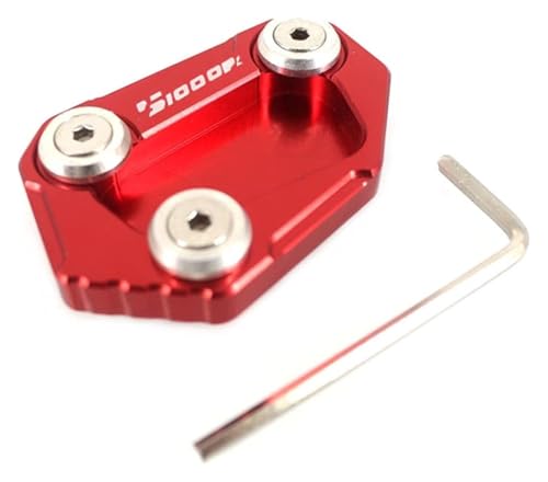 para S1000R S1000 RS 1000R 2014-2016 Soporte Placa Extensión Lateral del Pie De Apoyo De La Pata De Cabra CNC para Motocicleta Ampliar Soporte Almohadilla De Soporte para Motocicleta(Rojo)