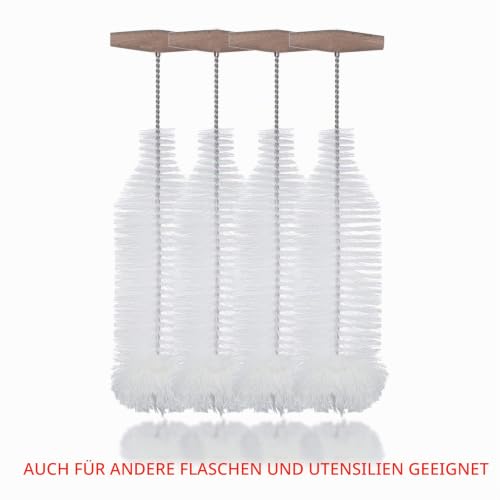 Foto von Grunda 35cm Flaschenbürste kompatibel mit Sodastream Glasflasche, kratzerfreier Flaschenreiniger Bürste Löst hartnäckigen Schmutz, Reinigungsbürste mit Perfekter Passform für Glaskaraffe
