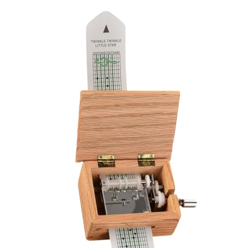 Kalttoy Boîte à musique en bois à 15 notes avec bandes de papier vierges pour personnaliser des mélodies