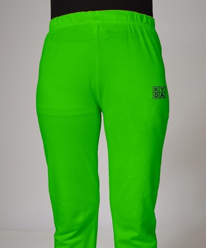 Image of KYDA KIDS Girls Mid Rise 100% Pure Cotton Track Pants | Regular Fit Elastic Waist Casual Wear | Soft Comfortable Kids Trousers (Pack of 2)