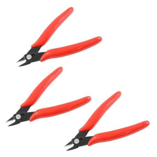 Bivethoi 3pcs Micro Wire Cutters Flush Cut Snips, 5 Inch, Red