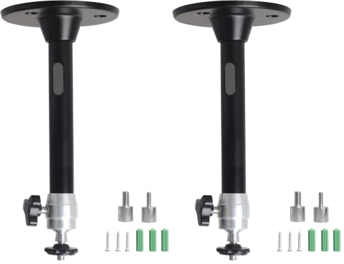 Image of Mini Ceiling Wall Projector Mount Stand Compatible with QKK, DR.J, DBPOWER, Anker, VANKYO, AAXA, Jinhoo, PVO, TMY, AuKing and Most Other Mini Projector (175mm, Black) (Pack of 2)