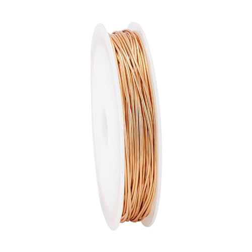 PH PandaHall 18K Gold überzogener Kupferdraht, 18-Gauge Goldener Metalldraht 1mm Schmuck Draht Metall Handwerk Draht Perlen Draht mit Spule für DIY Handwerk Schmuck Herstellung Wrapping Sculpting, 10m
