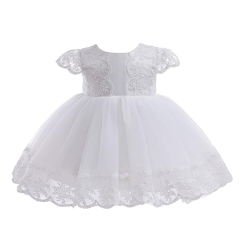 Baby Girls Baptism Christening Dress Lace Embroidered Tulle Formal Wedding Party Dresses2