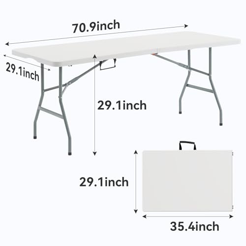 Table pliante 1m80 robuste et portable pour repas en extérieur